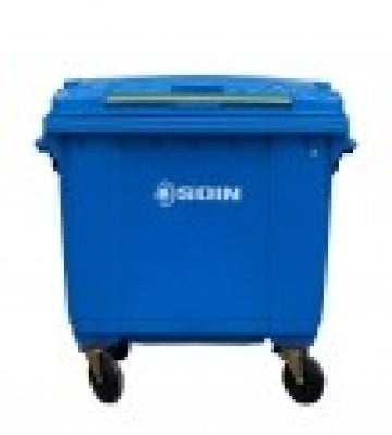 Contenedor de Residuos Plástico Azul 660 L con Ruedas