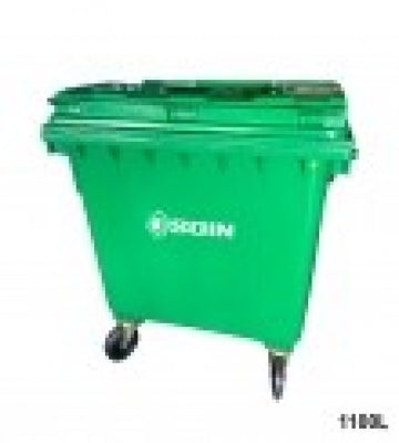 Contenedor de Residuos Plástico 1100 Lts Verde con Ruedas