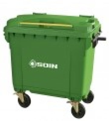 Contenedor de Residuos Plástico Verde 660 Lts con Ruedas