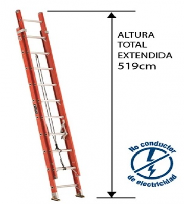 ESCALERA FIBRA DE VIDRIO TELESCOPICA 5,18 M.