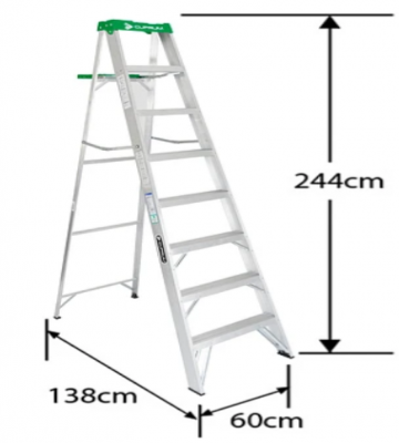 ESCALERA ALUMINIO TIJERA 8 PELDAOS 2.44 M. CUPRUM