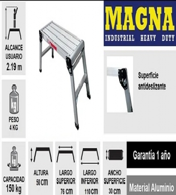 ESCALERA PLATAFORMA ALUMINIO 76X50CM