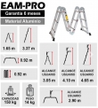 ESCALERA DE ALUMINIO MULTIPROPOSITO 12 PELDAOS 150 KGS.