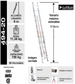 ESCALERA DE ALUMINIO TELESCOPICA 20 PELDAOS CUPRUM