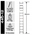 ESCALERA ALUMINIO RECTA 3.66 MTS 12 PELDAOS CUPRUM