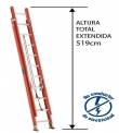 ESCALERA FIBRA VIDRIO TELESCOPICA 8.84 M. CUPRUM