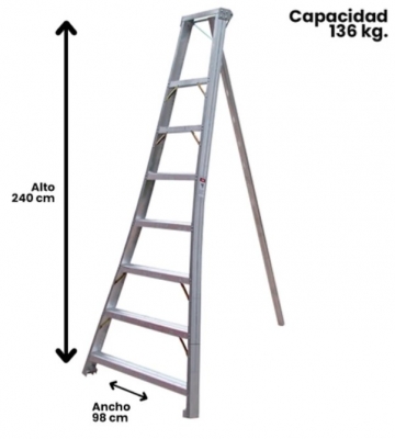 ESCALERA DE ALUMINIO COSECHERA 8 PELDAOS