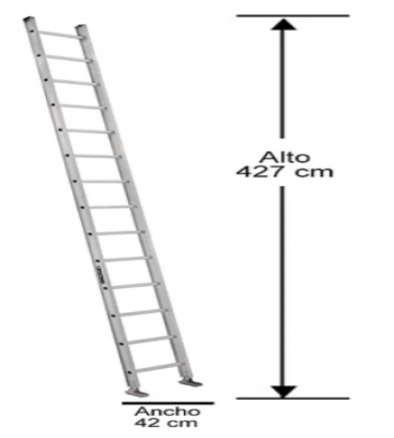 ESCALERA ALUMINIO RECTA SIMPLE 4.27Mts. CUPRUM