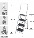 TABURETE METALICO 4 PELDAOS CON ASA