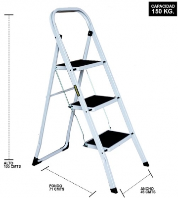 PISO ESCALERA METALICO 3 PELDAOS 150 KG MAGNA