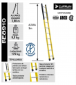 ESCALERA RECTA FIBRA DE VIDRIO 10 PELDAOS PARA CAMARA