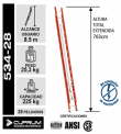 ESCALERA FIBRA DE VIDRIO TELESCOPICA 7.62 M.