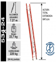 ESCALERA TELESCOPICA FIBRA DE VIDRIO SERIE 534