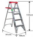 ESCALERA ALUMINIO TIJERA 1.52 M 5 peldaos CUPRUM