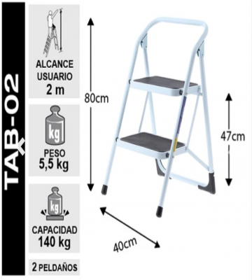 TABURETE METALICO 2 PELDAOS