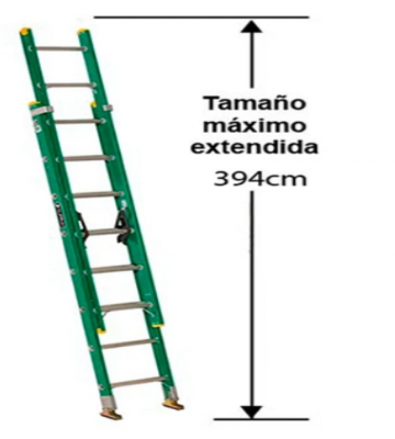 ESCALERA TELESCOPICA FIBRA DE VIDRIO 3.97 M / 16 P.