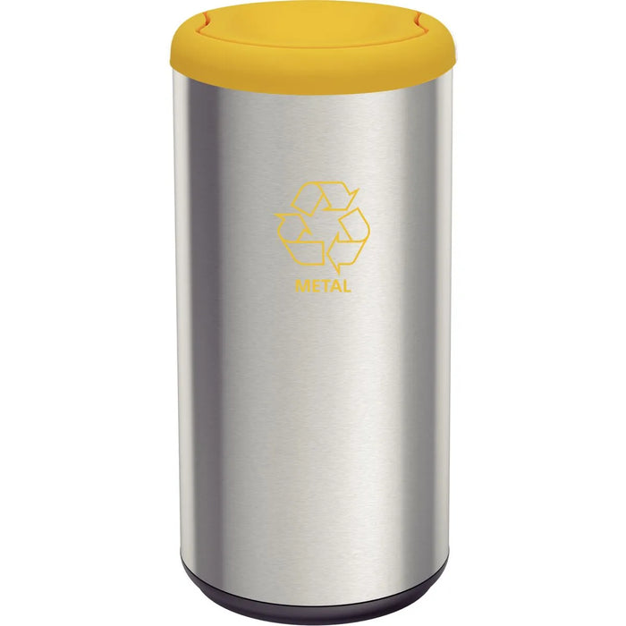 Basurero Acero Inoxidable 40L Tramontina con Tapa Vaivén Amarilla
