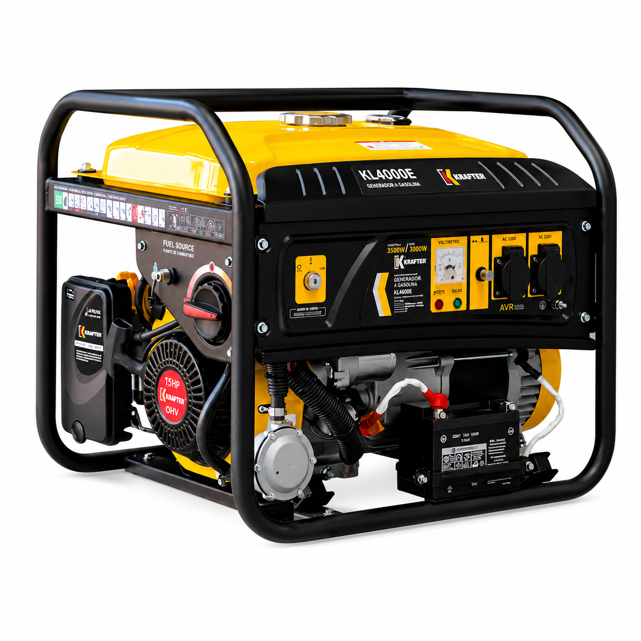 Generador Krafter KI4000E Dual Gas/Bencina Chasis Abierto 3500W