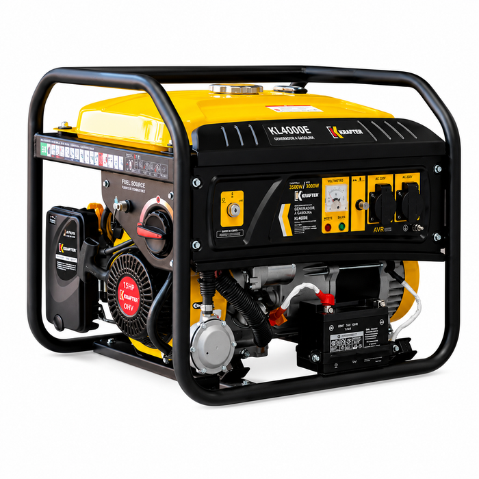 Generador Krafter KI4000E Dual Gas/Bencina Chasis Abierto 3500W