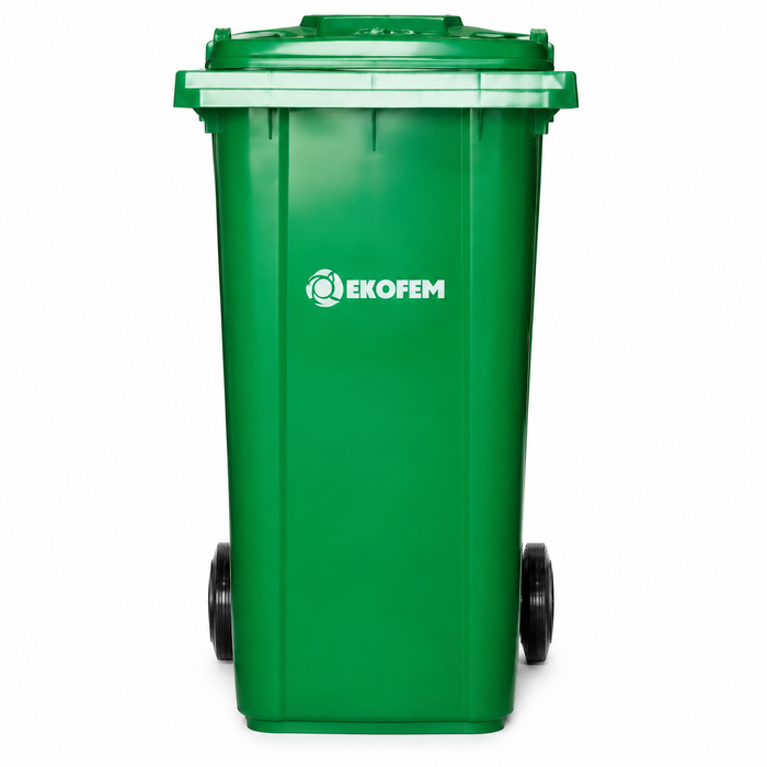 Contenedor de Residuos Plástico Verde 240 LTS con Ruedas