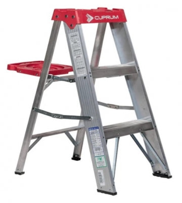 Piso Escalera de Aluminio Tijera Cuprum 3 Peldaños - 0.87M de Altura