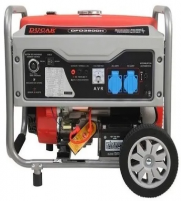 Generador Eléctrico Ducar DFD-3500H: 3.0 KW, Gasolina, 220V y Partida Eléctrica
