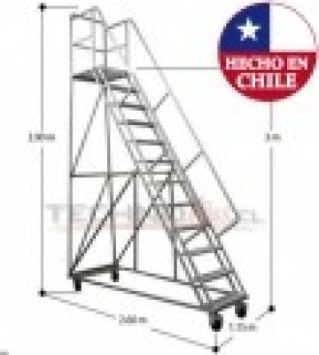 Escalera Tipo Avión Acero 3,0 m. - Máxima Seguridad y Estabilidad