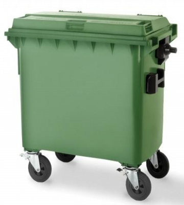 Contenedor de Residuos Plástico 660 Litros con Pedal y Ruedas