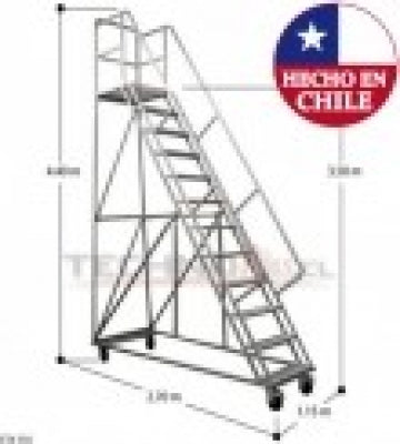 Escalera Tipo Avión Acero 3,5 m. | Uso Industrial