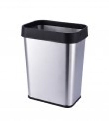 Basurero de acero inoxidable SOIN de 12 litros para oficina, con diseño moderno, ideal para la gestión de residuos.