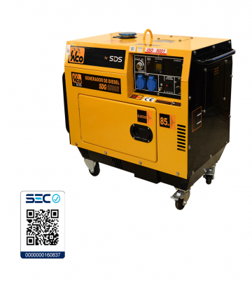 Generador Eléctrico SDS SDG-6500S Diesel 5.6 KW Insonoro 220V Partida Eléctrica