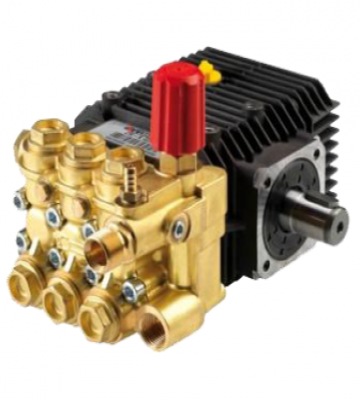 Bomba de Agua COMET LWK-3020 + BY PASS 11/110, vista frontal, color gris y bronce con conexiones