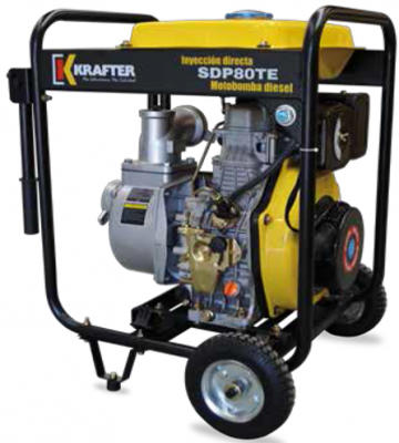 Motobomba Krafter 3"x3" Trash Diesel 6.0 HP | Partida Eléctrica