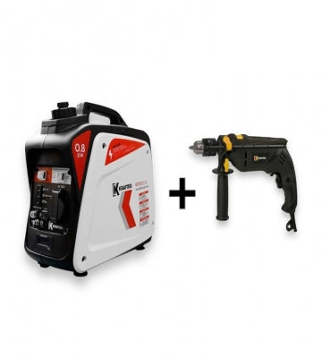 Generador Inverter Krafter KR-1000IG Gasolina 220V + Taladro 850W
