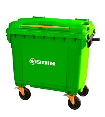 Contenedor de Residuos Plástico con Ruedas Verde 770 L