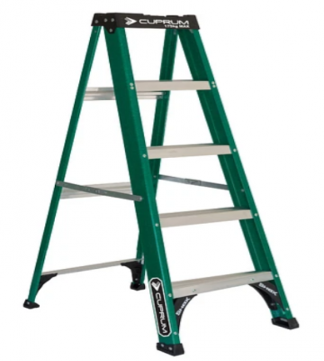 Escalera Tijera Fibra de Vidrio CUPRUM 5 Peldaños | 1.55m | 175kg
