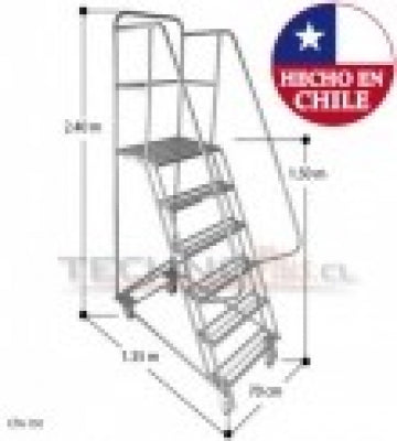 Escalera Tipo Avión de Acero 1,5 m.