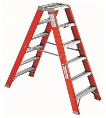 Escalera Fibra de Vidrio Doble Acceso 1.83m | 6 Peldaños