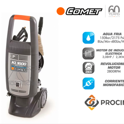 Hidrolavadora Comet KL1600 GOLD 7/140 Agua Fría 220V - Potencia y Eficiencia